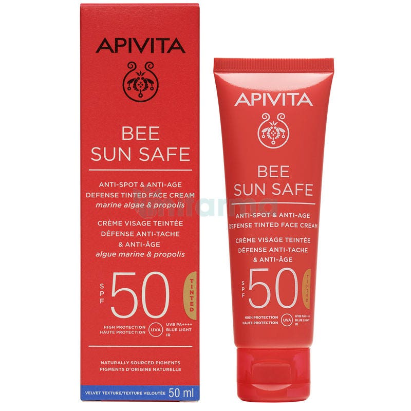 Apivita Bee Sun Safe Crema Solar Facial Antimanchas Color SPF50 50ml