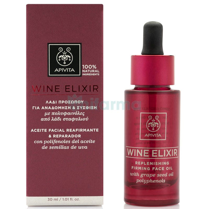 Aceite Facial Reafirmante y Reparador Wine Elixir Apivita 30ml