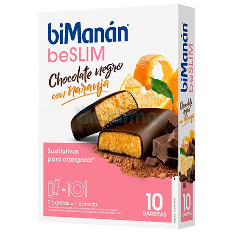 Bimanan Be Slim Barritas Chocolate-Naranja 10Uds