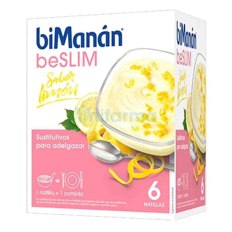 Bimanan Be Slim Natillas Sabor Limon 6 Sobres