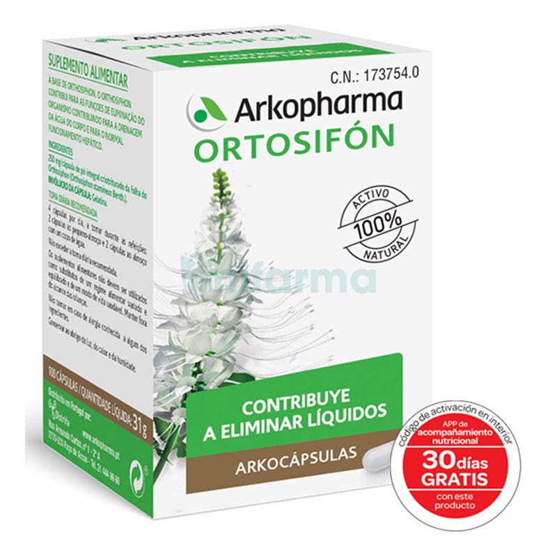 Fitxa tecnica: ARKOCAPSULAS ORTOSIFON 250 mg CAPSULAS DURAS, 100 cpsulas
