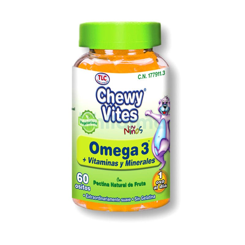 Omega 3, Vitaminas y Minerales Ninos Chewy Vites TLC 60 Uds