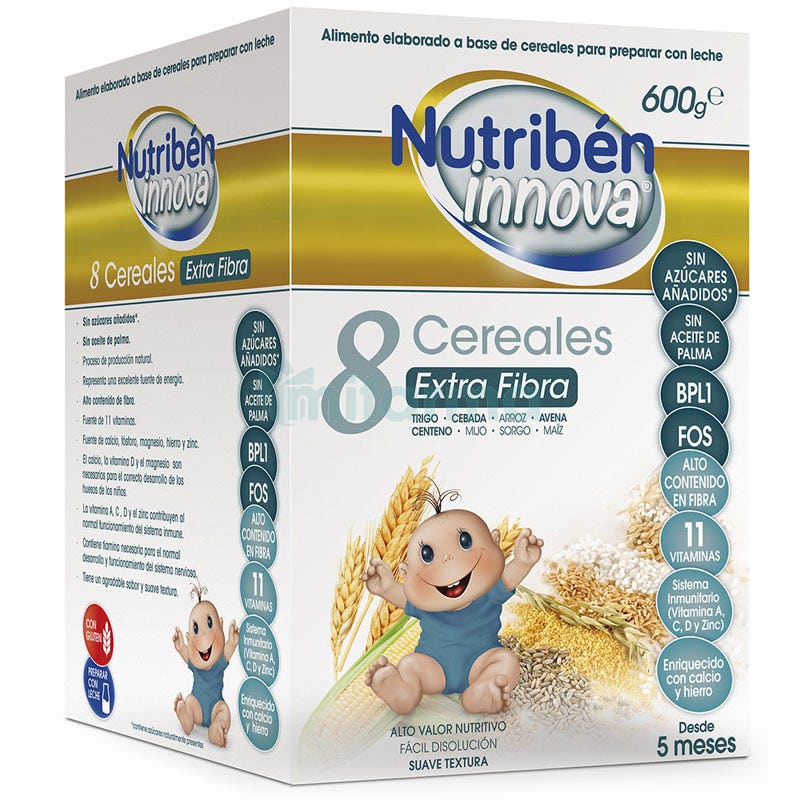 Papilla 8 Cereales Extrafibra Nutriben Innova 600 g