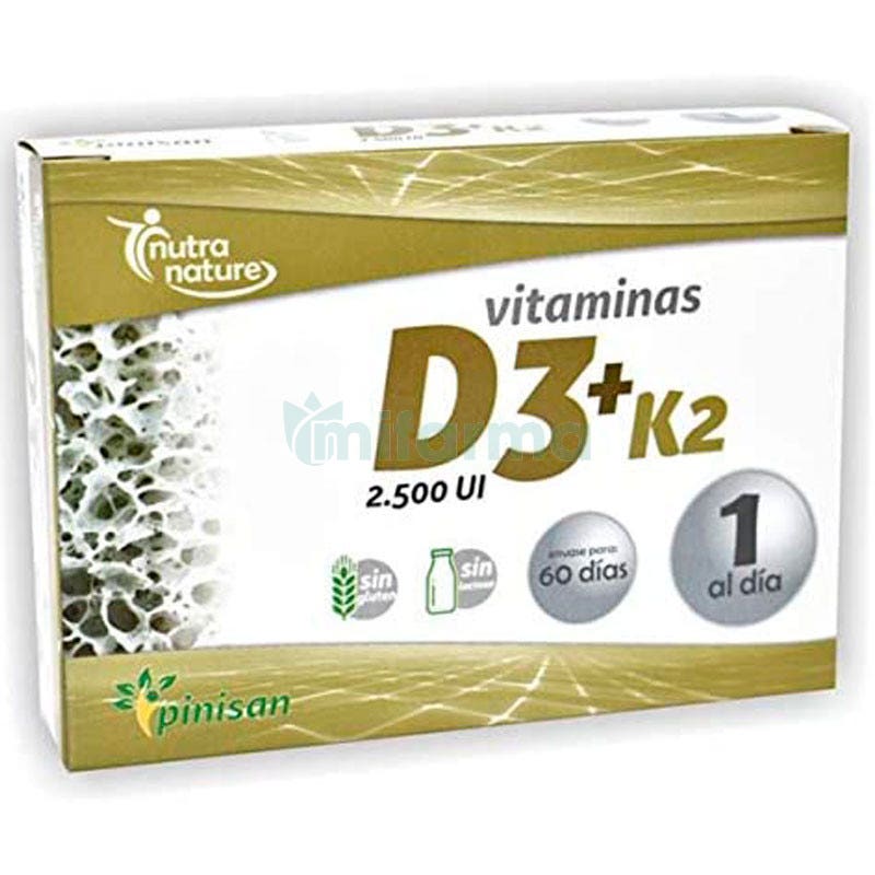 Pinisan Nutra Nature Vitaminas D3 K2 60 Capsulas
