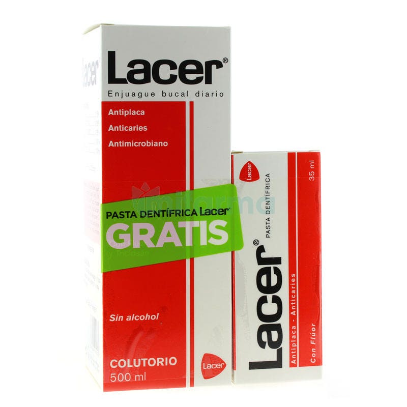 Lacer Colutorio Sin Alcohol 500ml REGALO Gel Dentifrico Lacer 35 ml