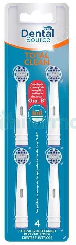 Dental Source Total Clean Cabezales Recambio Cepillo Electrico 4 uds