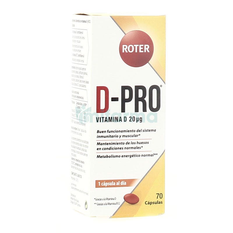Roter D-Pro Vitamina D 20mg 70 Capsulas