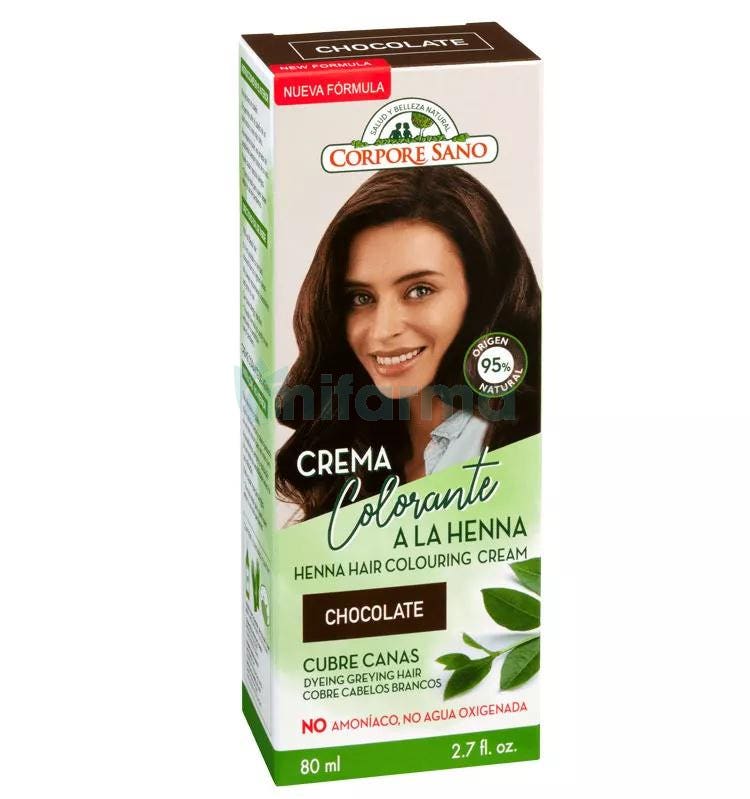 Corpore Sano Crema Colorante Henna Cubrecanas Cabello Chocolate 80 ml