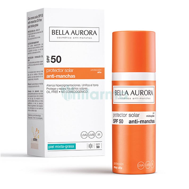 Bella Aurora Gel Protector Solar SPF50 Piel Mixta Grasa 50 ml