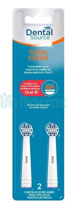 Dental Source Total Clean Cabezales Recambio Cepillo Electrico 2 uds