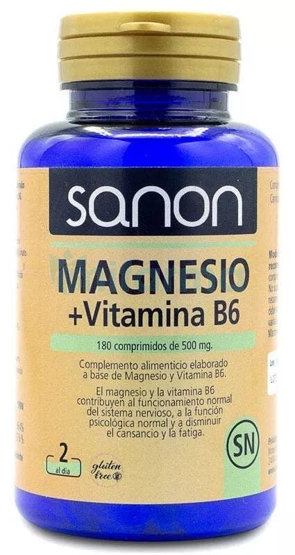 Sanon Magnesio Vitamina B6 500 mg 180 Comprimidos