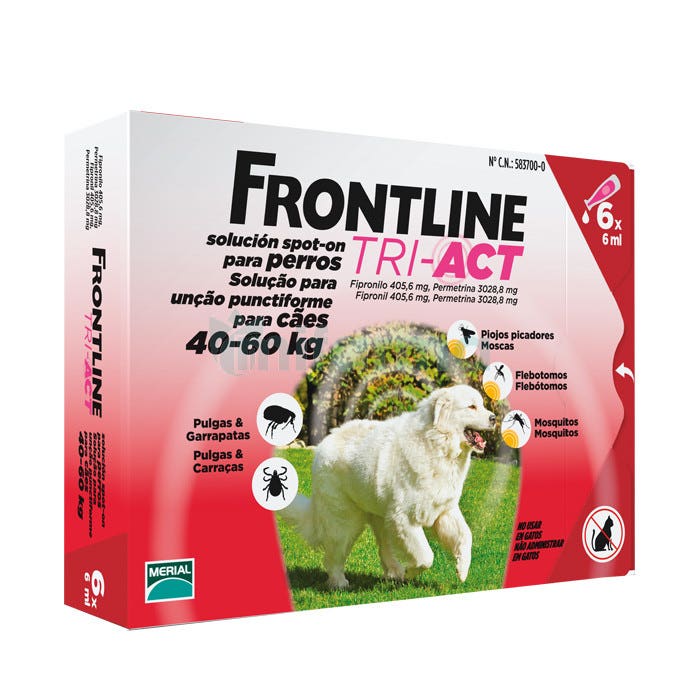 Frontline Tri Act Perros 40-60 kg 6 Pipetas