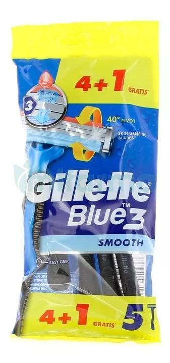 Gillette Blue 3 Rasoirs Jetables 4+1 Gratuit