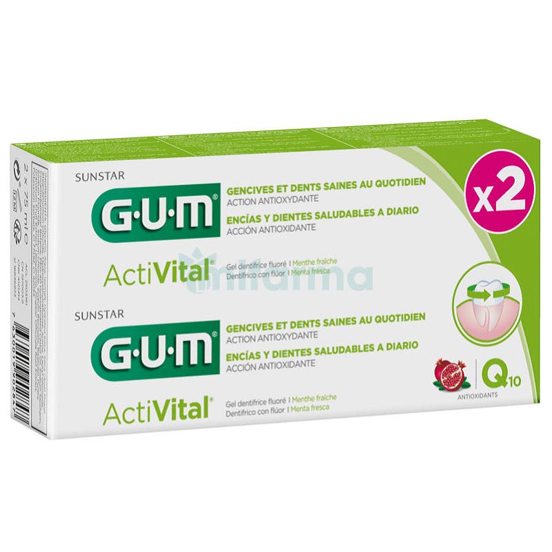 Pack Gum Gel Dental Activital 75ml 75ml Duplo