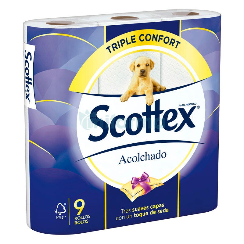 Papel Higienico Acolchado Scottex 9 Rollos