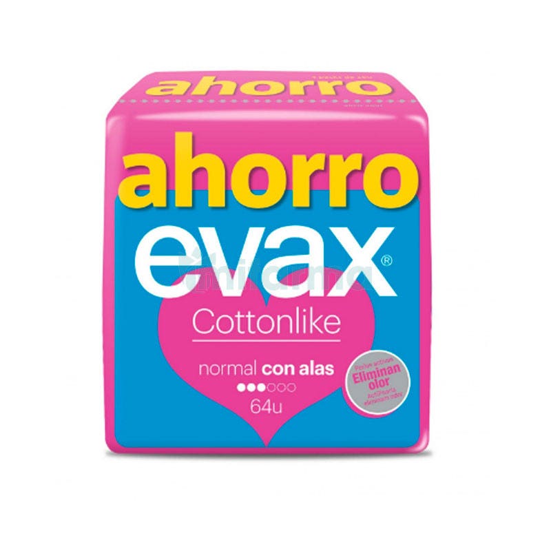 Compresas Evax Cottonlike Normal Alas 64Uds (4x16Uds)