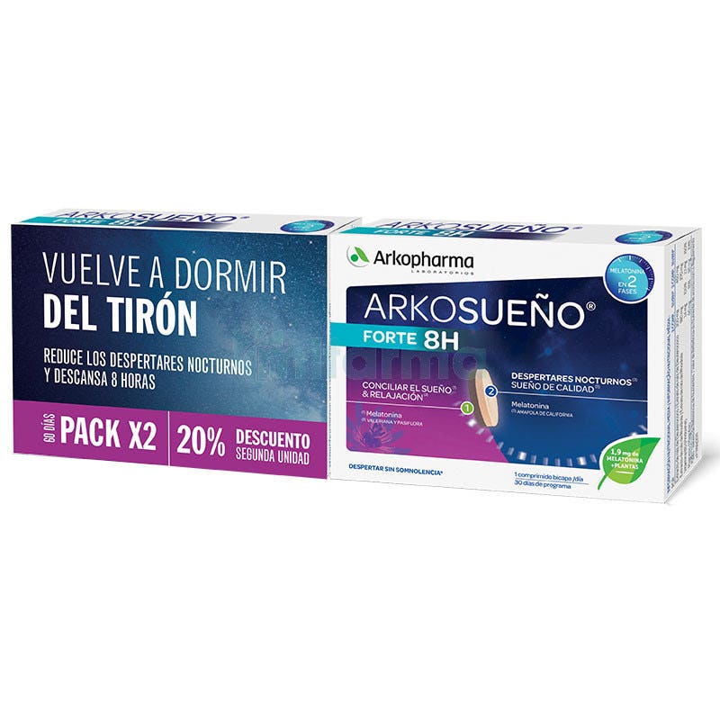 Arkosueno Forte 8H 30 Comprimidos Bicapa Arkopharma DUPLO