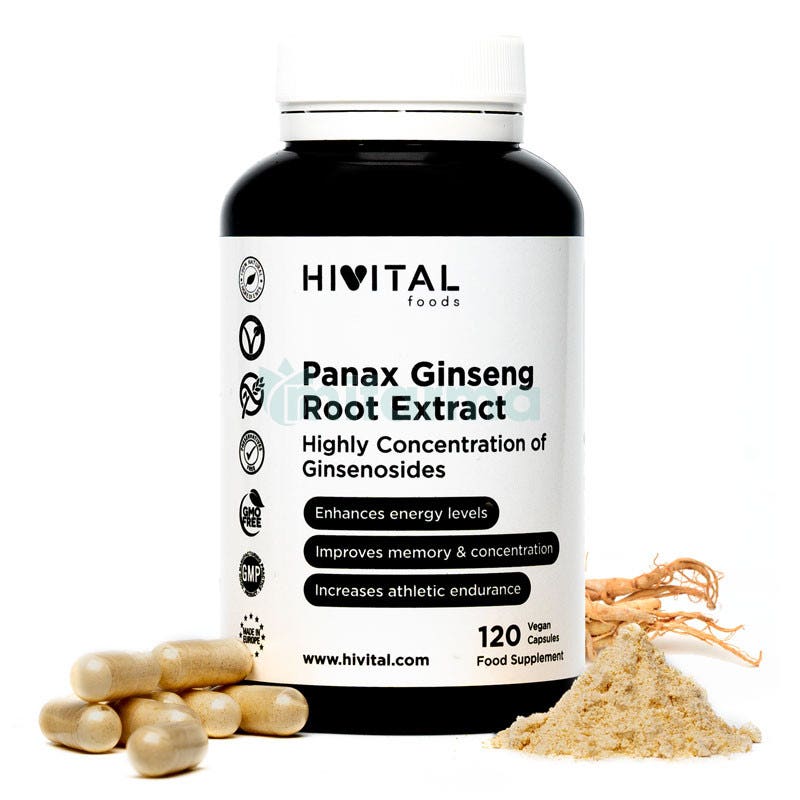 Hivital Panax Ginseng 2500mg Extracto 120 Capsulas