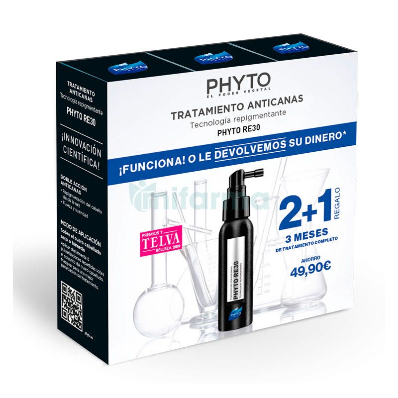 Phyto RE30 Traitement Anti Cheveux Blancs 2 + 1 GRATUIT
