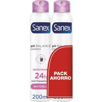 Sanex pH Balance Dermo Invisible Desodorante Spray 2x200 ml
