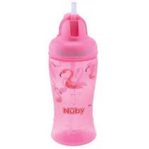 Nuby Flip-It Taza Preescolar 12m 360 ml Rosa